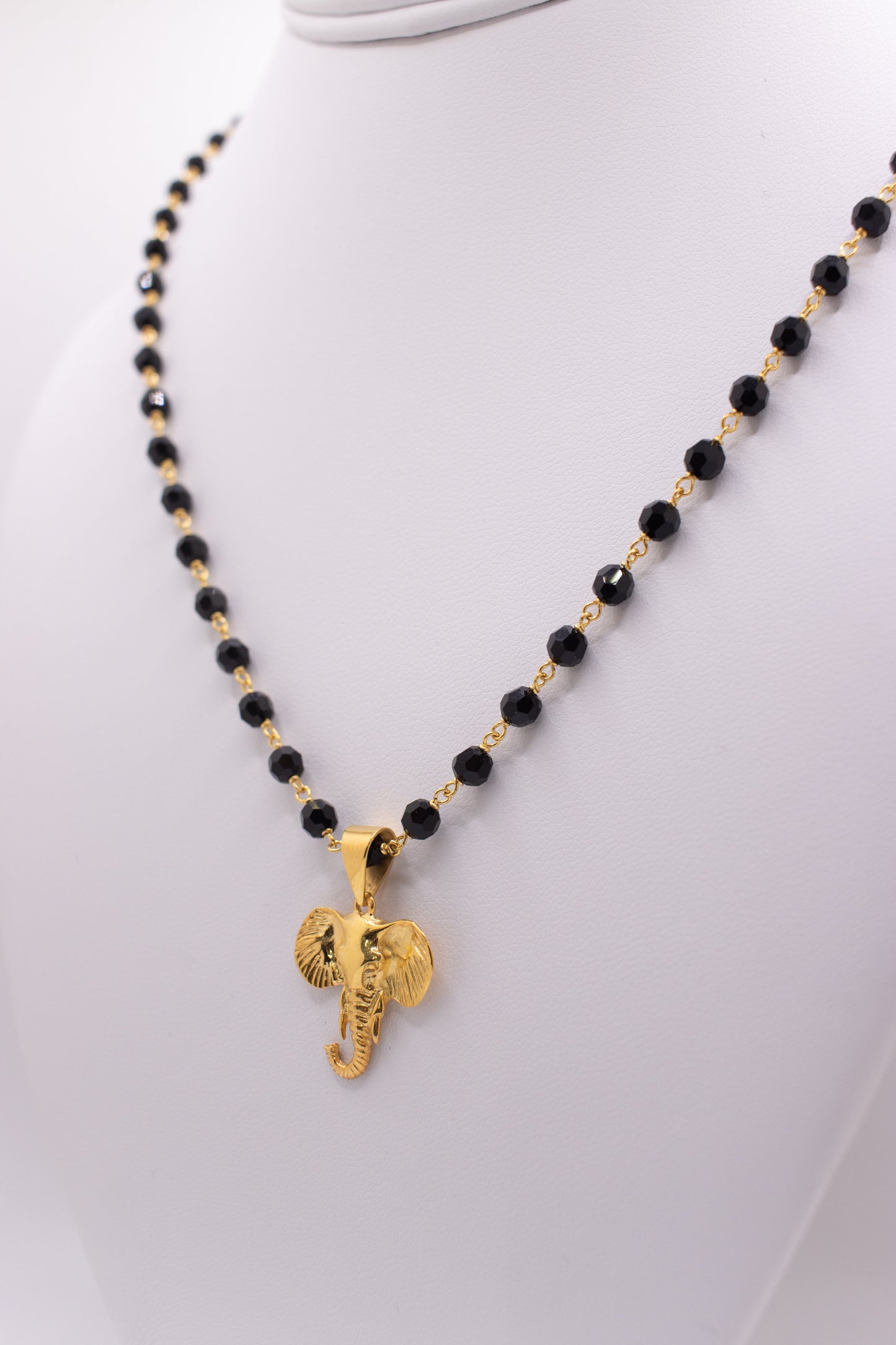 Elephant Pendant & Bead Necklace